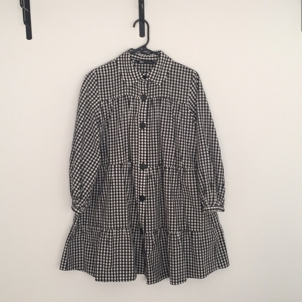 Zara check dress (used in good condition) size xs